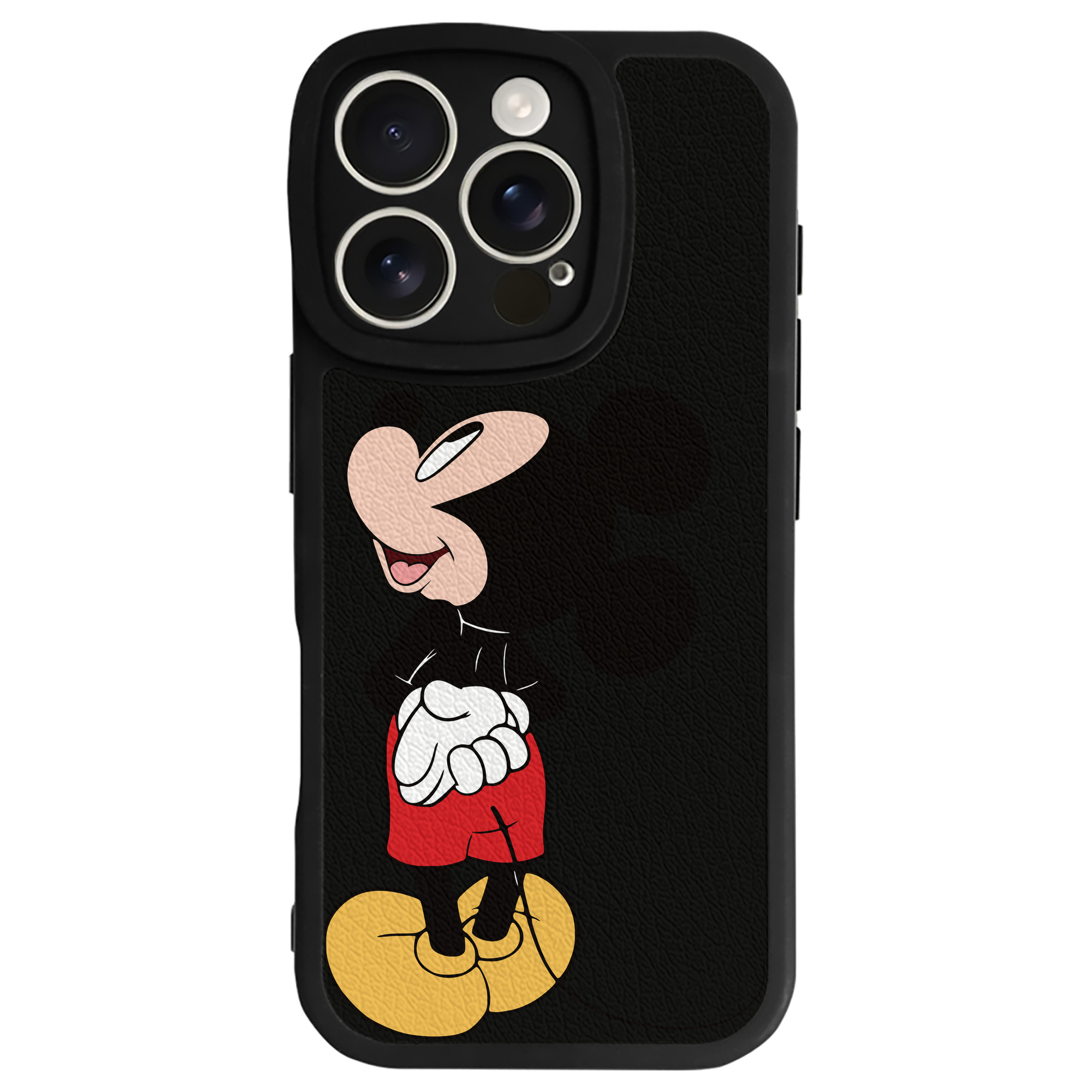 （画像用） ミッキーマウス Mickey Mouse 【iPhone 16シリーズ対応】シリコンスマホケース（レザー調） 材質：シリコン